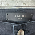 Amiri MX1 Grey Art Patch Black Denim Jeans Sz 29