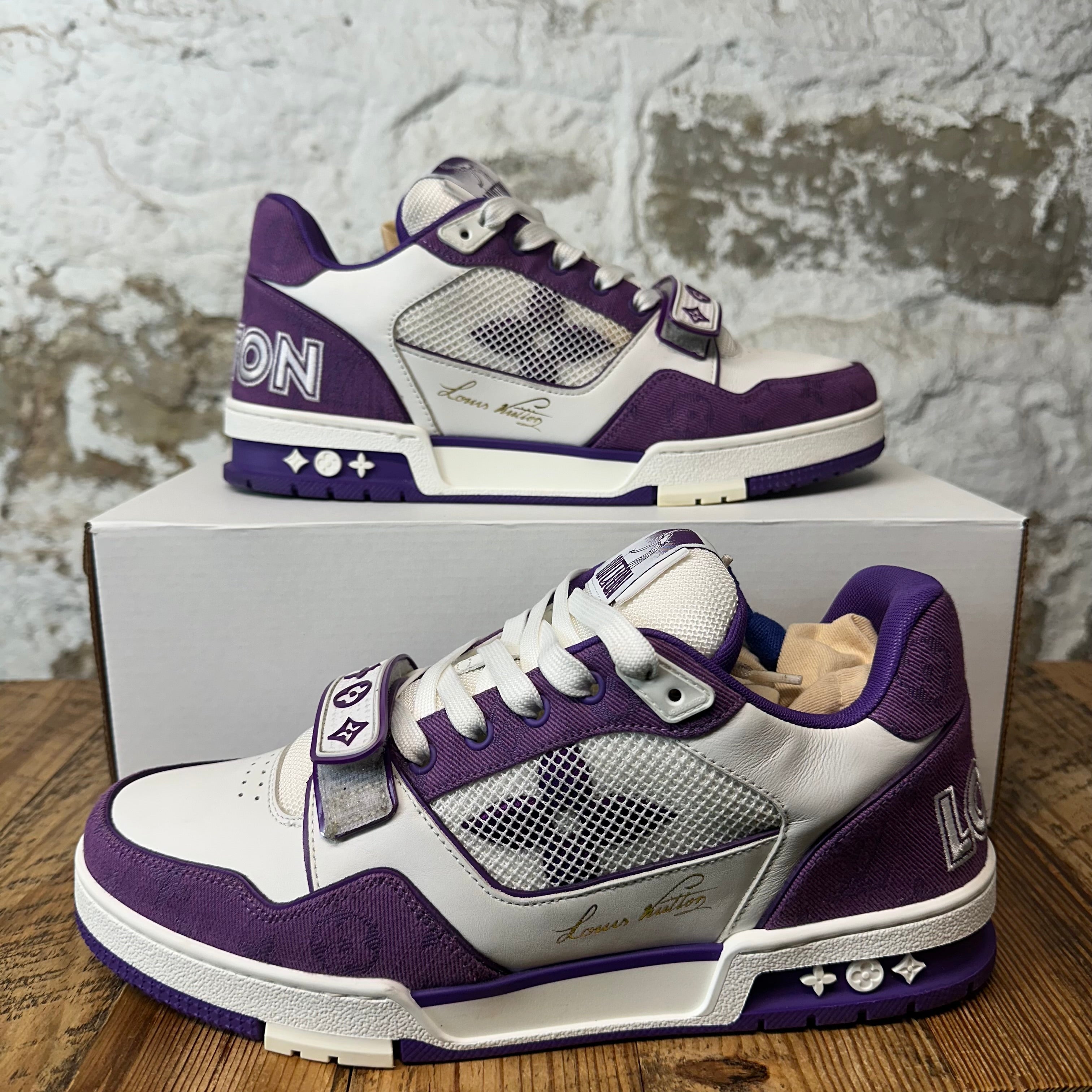 Louis Vuitton Purple White Strap Trainer Sneaker Sz 10 (8.5LV)