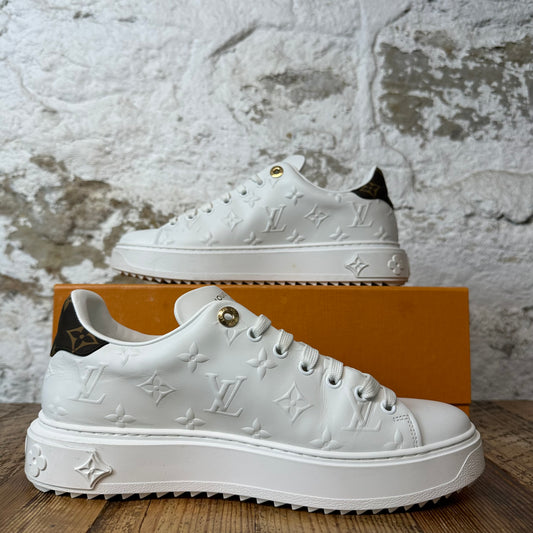 Louis Vuitton White Monogram Time Out Sneaker Sz 7 (40)