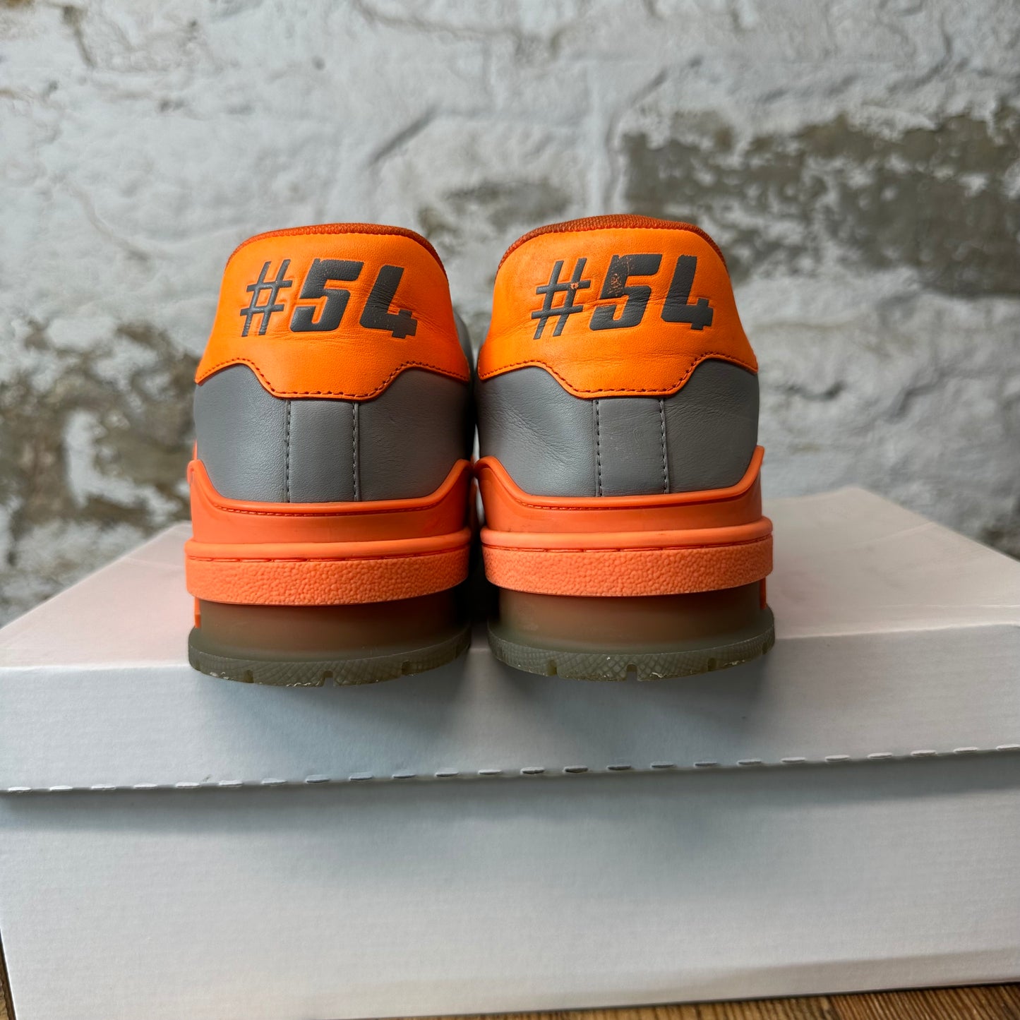 Louis Vuitton Grey Orange Trainer Sneaker Sz 10 (8.5LV)