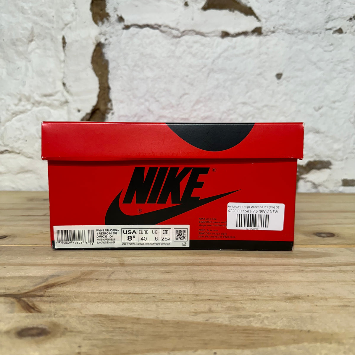 Air Jordan 1 High Denim Sz 7.5 (9W) DS