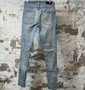Amiri Knee Hole Cherub Logo Blue Denim Jeans Sz 29