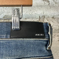 Amiri MX1 Cream Denim Paisley Thrasher Blue Denim Jeans Sz 36