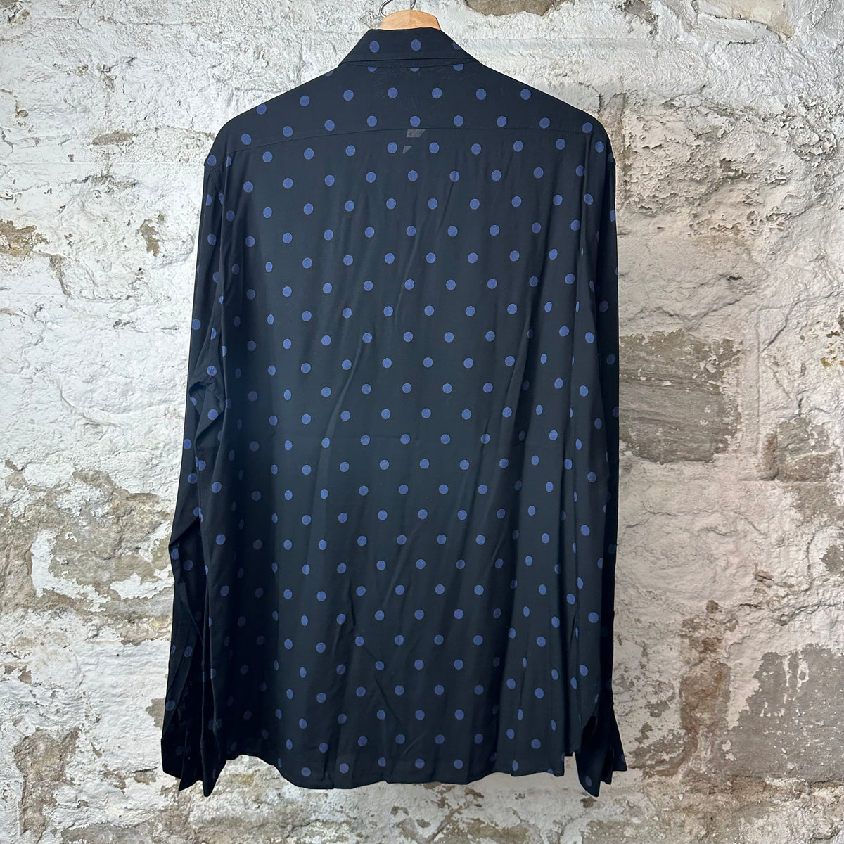 Saint Laurent Polka Dot Black Button Up Shirt Sz XL
