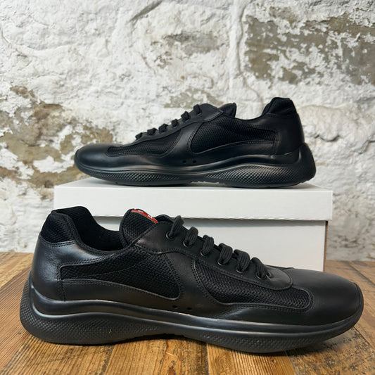 Prada Americas Cup Triple Black Leather Sz 13 No Box
