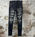 Amiri MX1 Black Paisley Grey Denim Jeans Sz 31