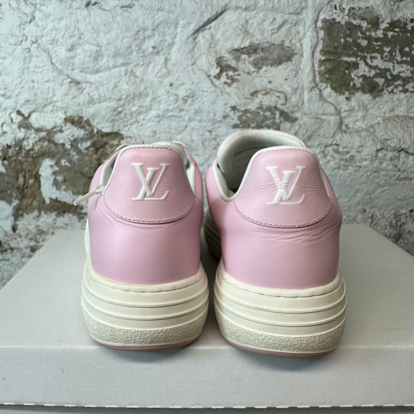 Louis Vuitton Groovy Platform White Pink Monogram Sneaker Sz 6 (38.5)