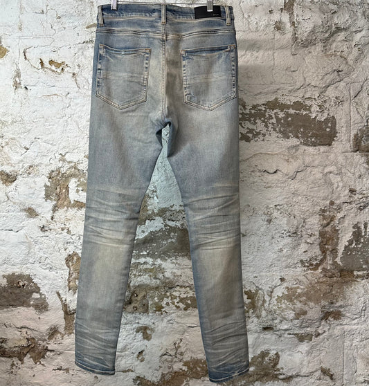 Amiri Multicolor Paisley Blue Denim Jeans Sz 34