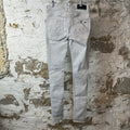 Amiri MX1 Light Blue Leather Light Washed Blue Denim Jeans Sz 28