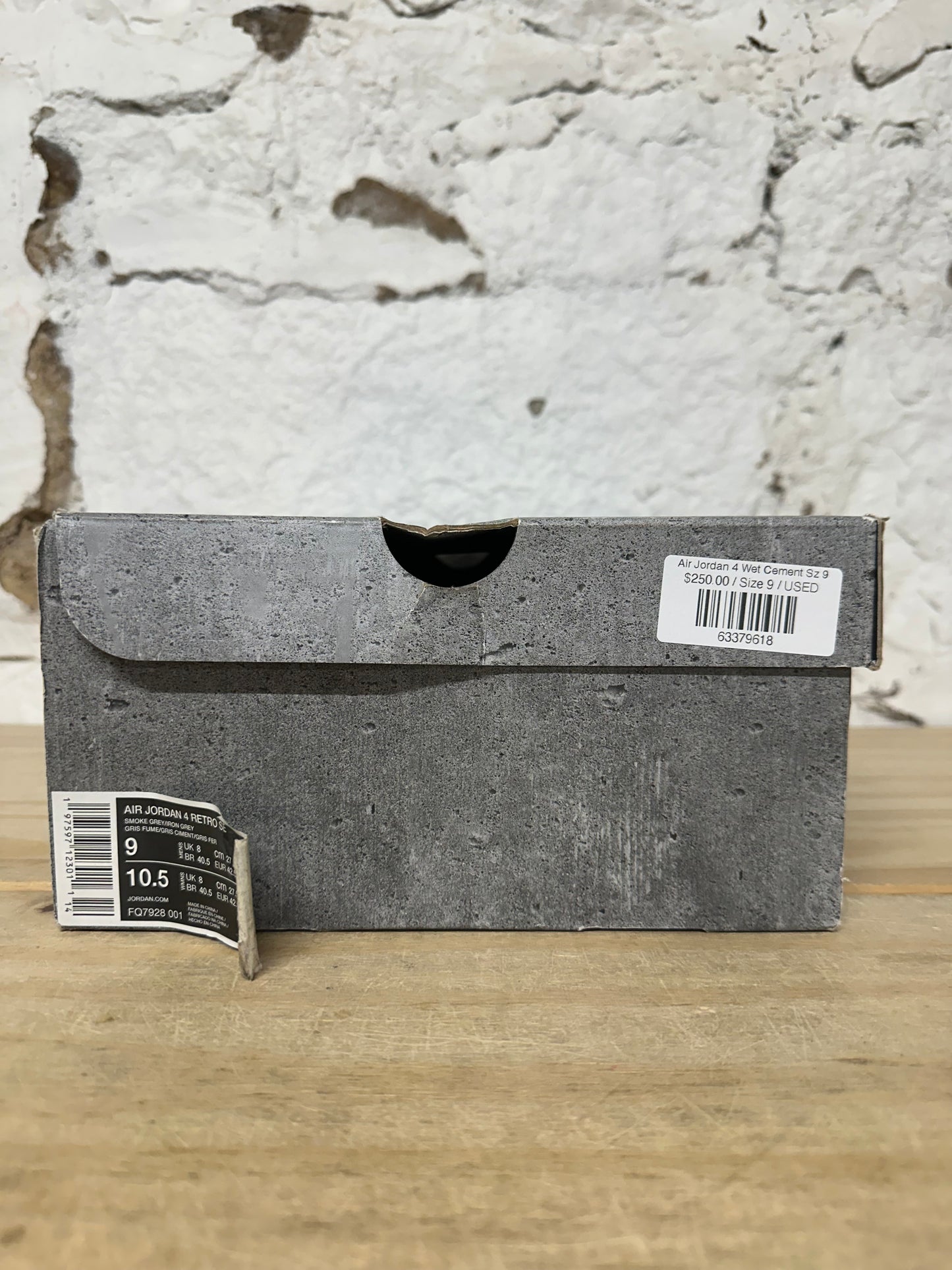 Air Jordan 4 Wet Cement Sz 9