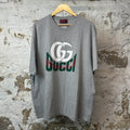Gucci White GG Logo T-shirt Gray Sz XXXL