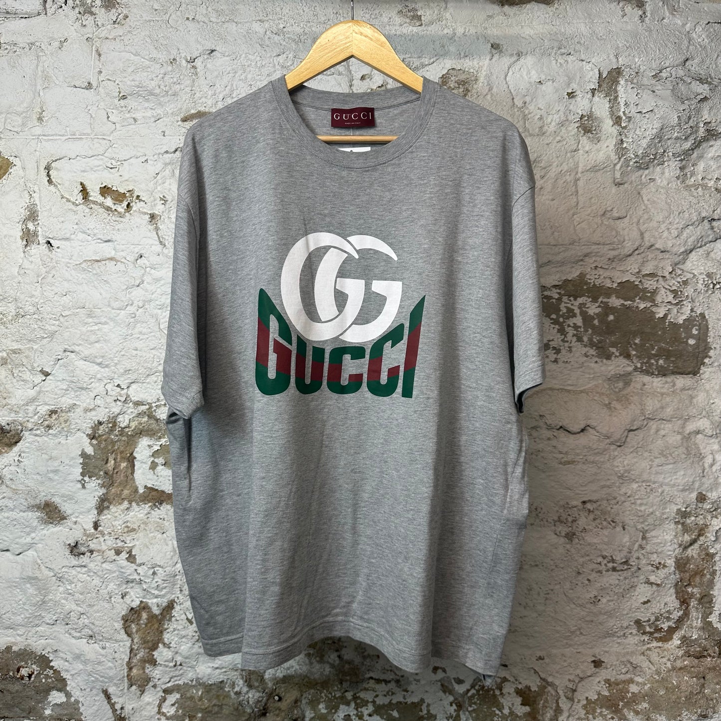 Gucci White GG Logo T-shirt Gray Sz XXXL