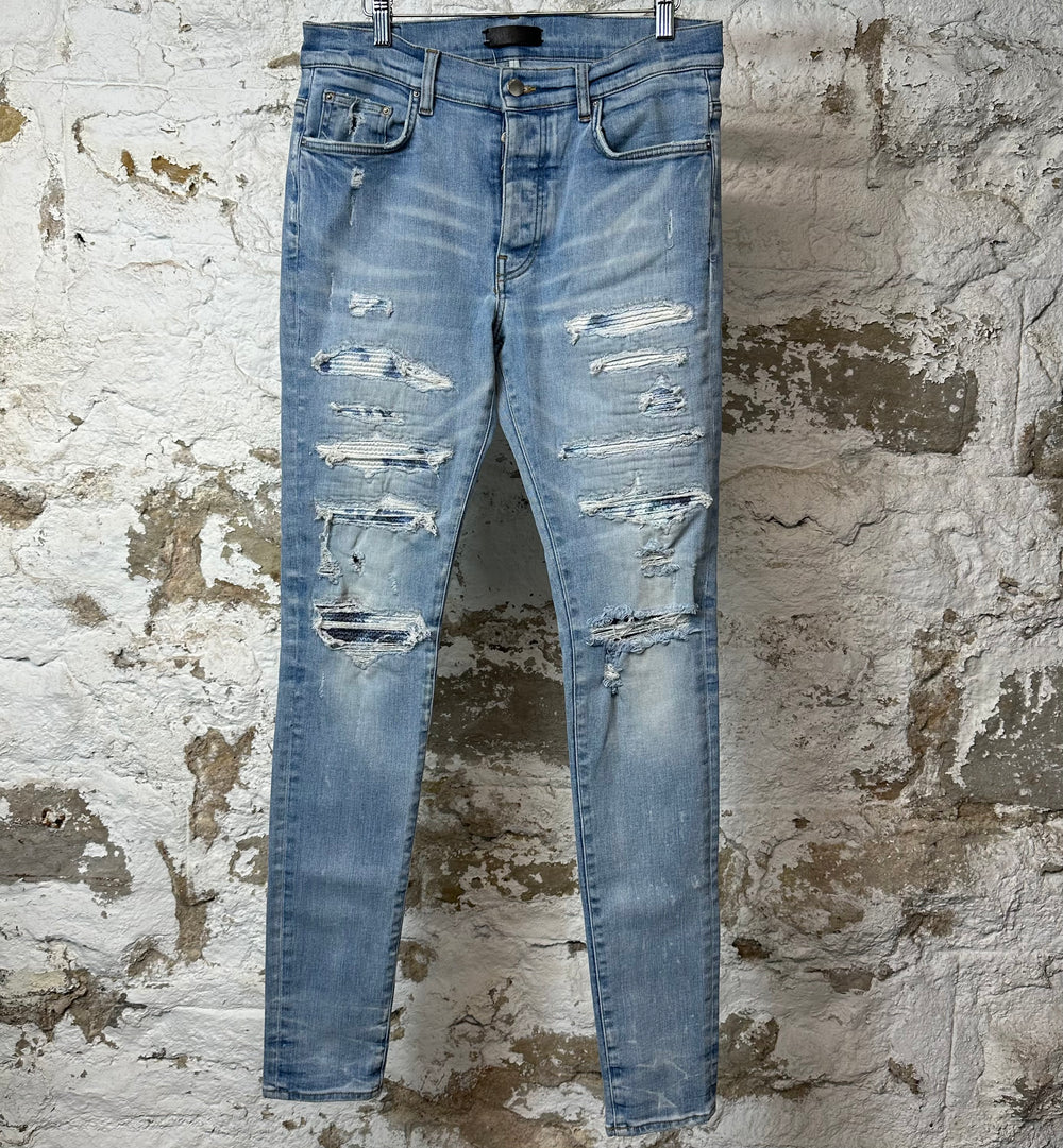 Amiri MX1 Blue Tie Dye Blue Denim Jeans Sz 32