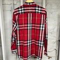Burberry Red Plaid Button Up Shirt Sz XL