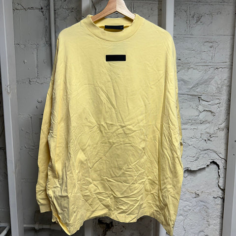 Essentials Black Tab Yellow L/S T-Shirt Sz L