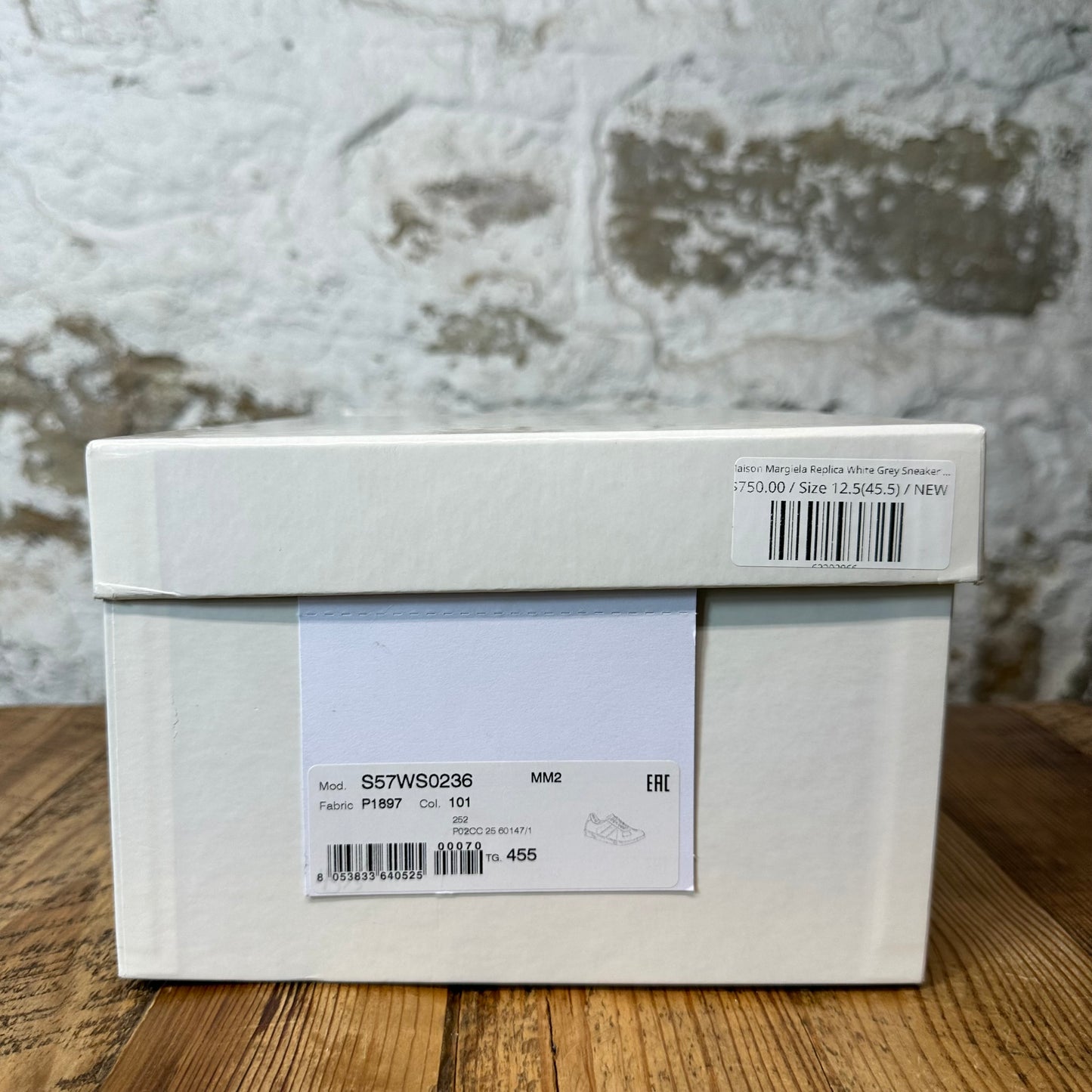 Maison Margiela Replica White Grey Sneaker Sz 12.5 (45.5) DS