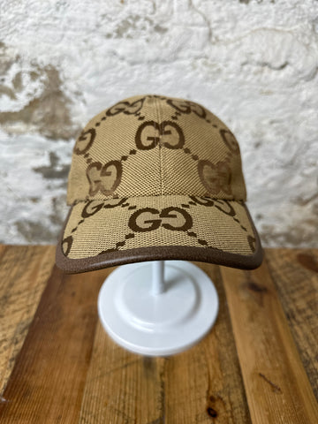 Gucci Brown Monogram Hat W/ Box