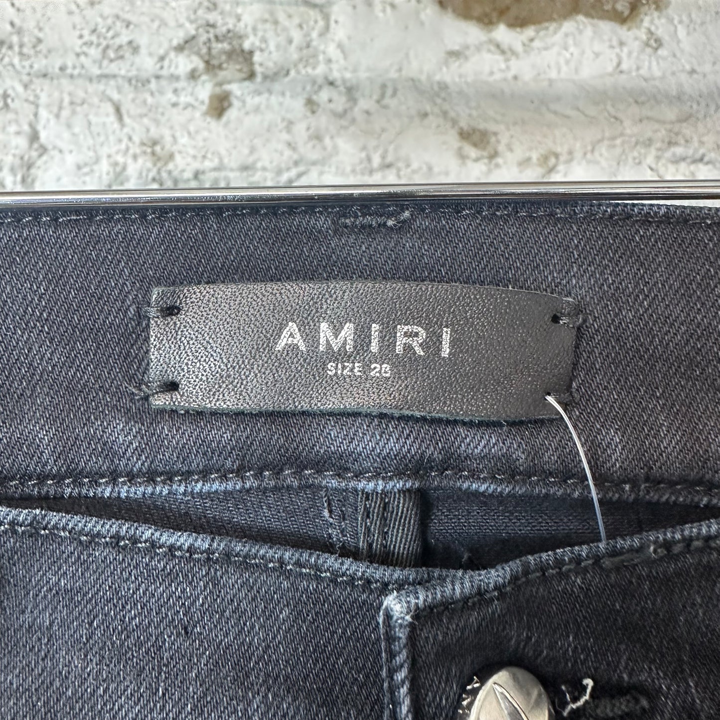 Amiri Green Star Chemist Black Denim Jeans Sz 28