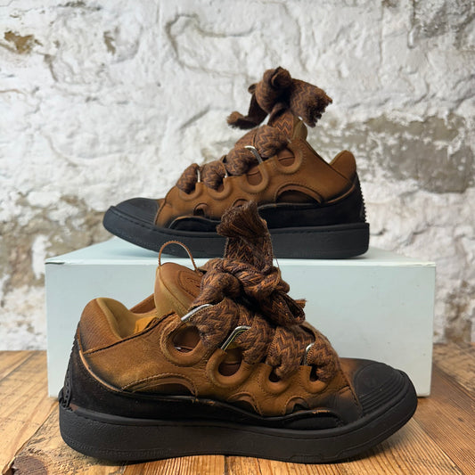 Lanvin Curb Brown Black Sneaker Sz 8 (41)