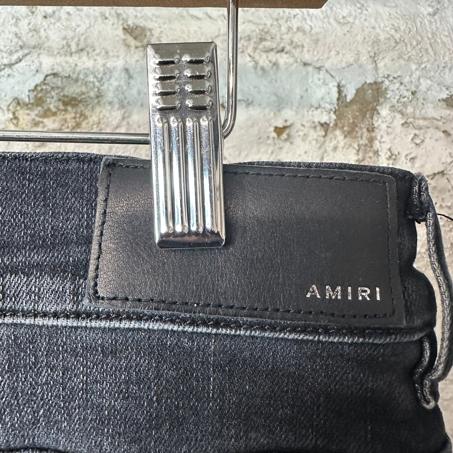 Amiri MX1 Cracked Pink Black Denim Jeans Sz 36