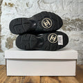 Chanel CC Triple Black Trainer Sneaker Sz 7 (40)