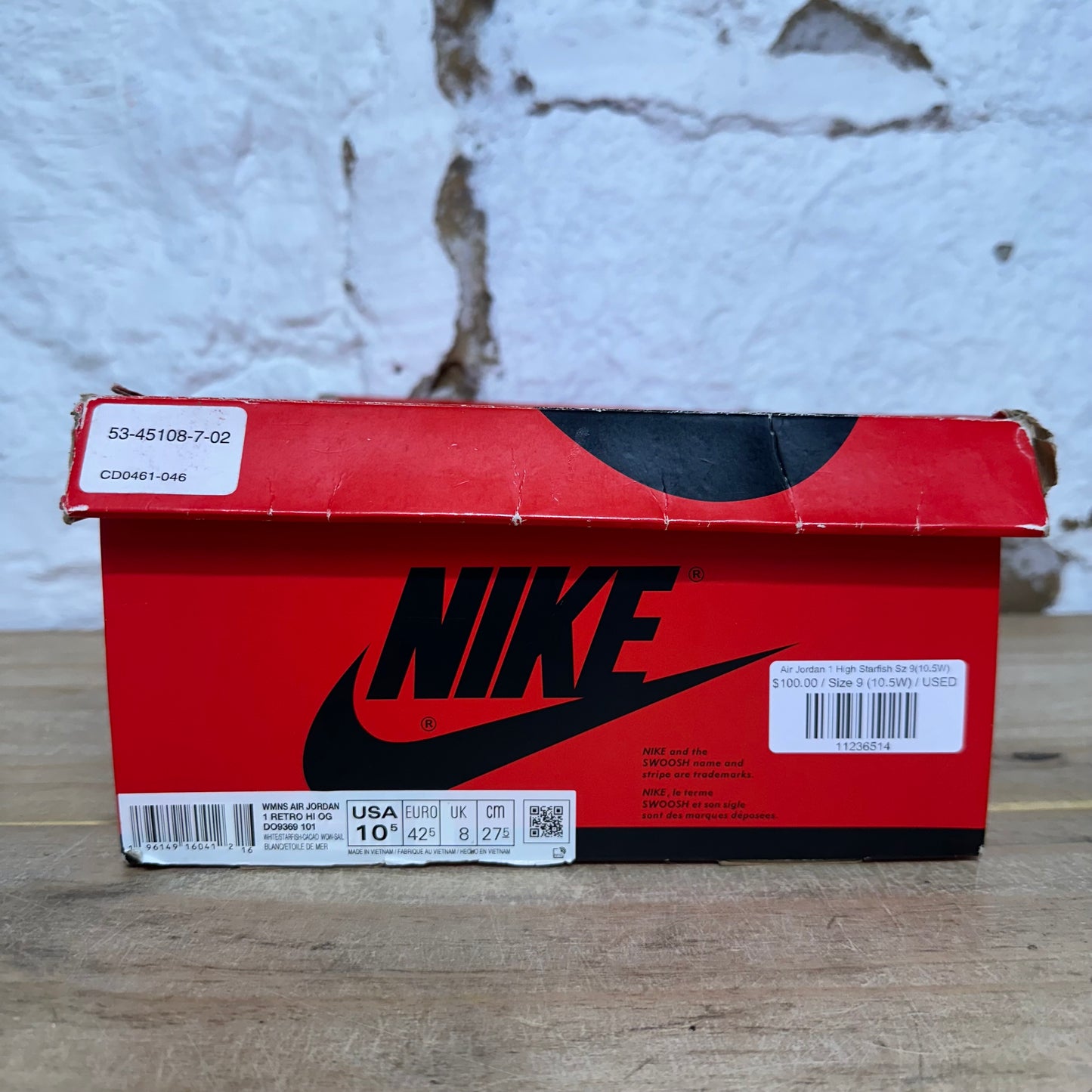 Air Jordan 1 High Starfish Sz 9 (10.5W)
