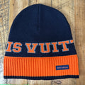 Louis Vuitton Orange Navy Knit Ribbed Beanie