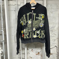 Vale Green Garden Zip Up Black Hoodie Sz L