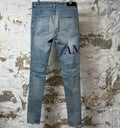 Amiri Purple Old English Blue Denim Jeans Sz 31