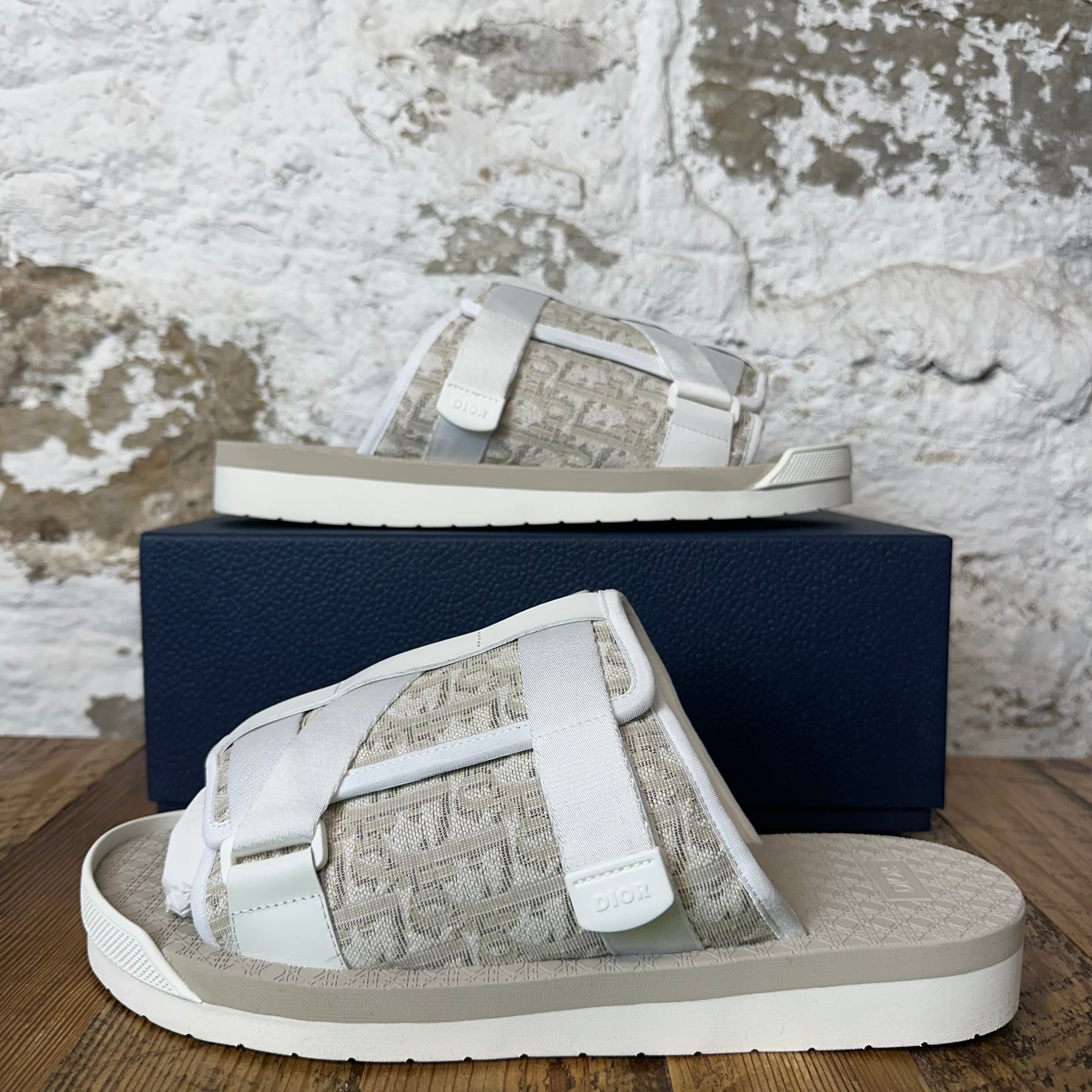 Dior Alpha Oblique White Sandal Sz 13 (46) DS