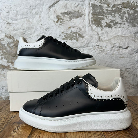 Alexander Mcqueen White Studded Tab Black White Sneaker Sz 8 (41)