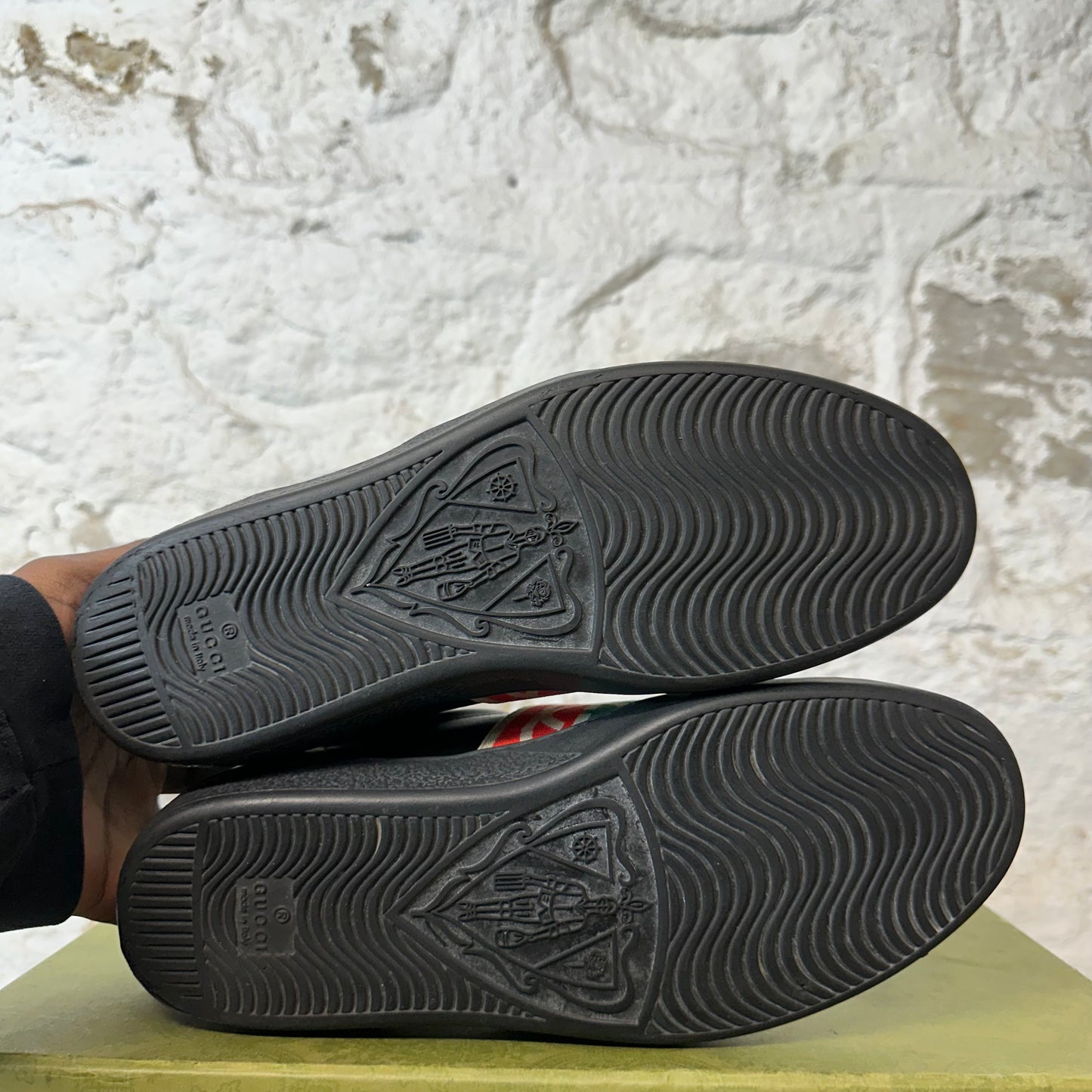 Gucci Red Green Banded Black Ace Sneaker Sz 6