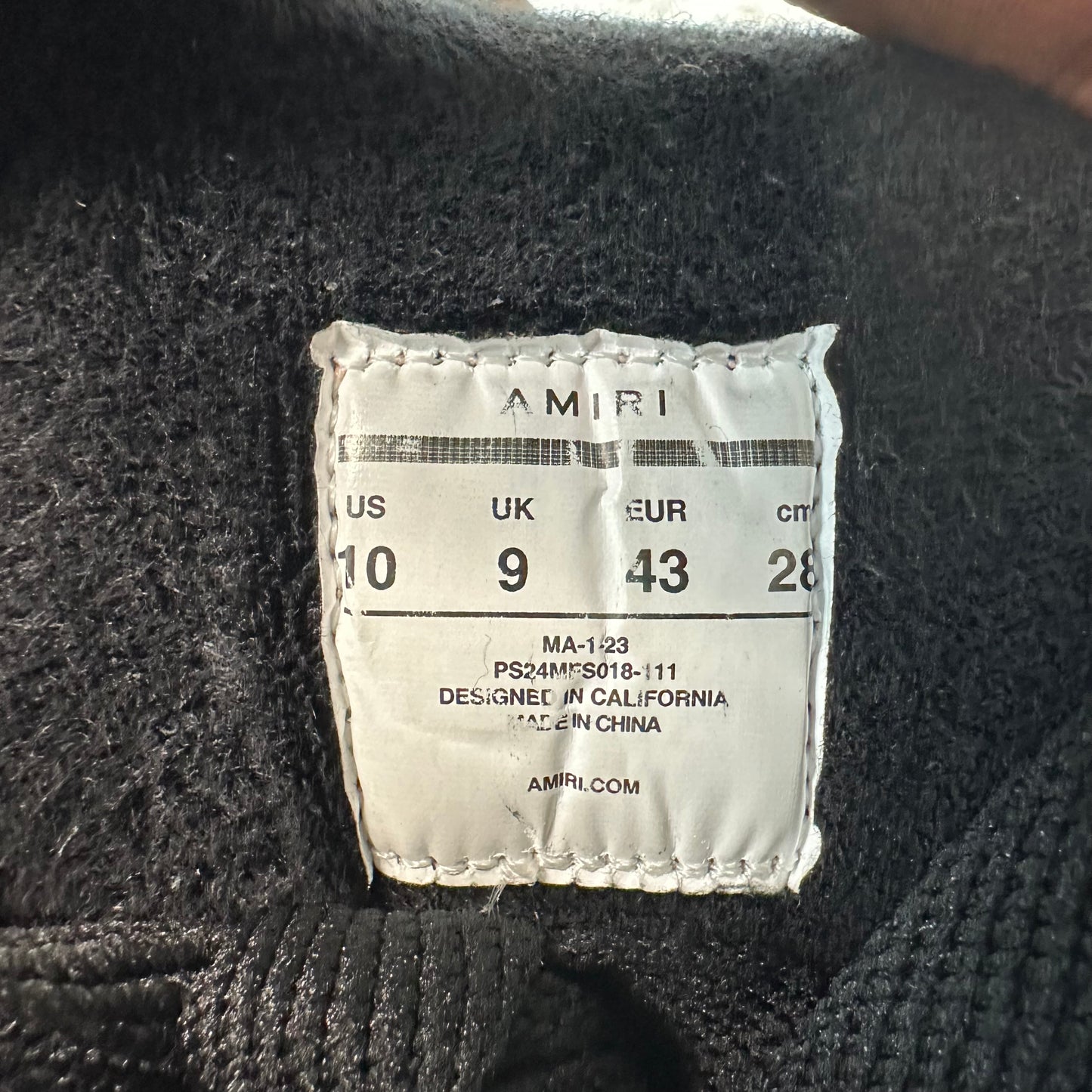 Amiri MA-1 Black White Cream Sneaker Sz 10 (43)