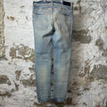 Amiri MX1 Multicolor Paisley Patches Blue Denim Jeans Sz 34