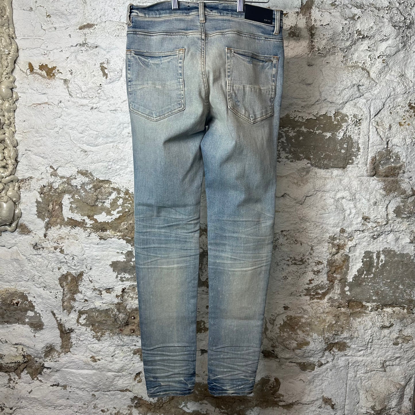Amiri MX1 Multicolor Paisley Patches Blue Denim Jeans Sz 34
