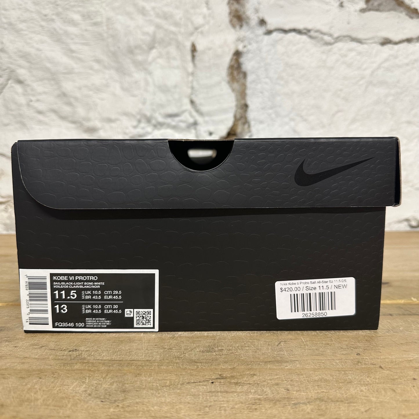 Nike Kobe 6 Protro Sail All-Star Sz 11.5 DS