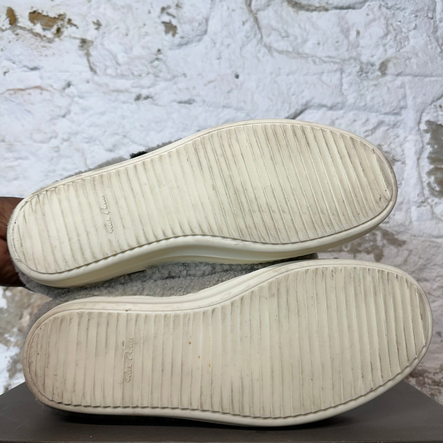 Rick Owens High Jumbo Puffer Pearl Zebra Milk Sneaker Sz 11.5 (44.5)