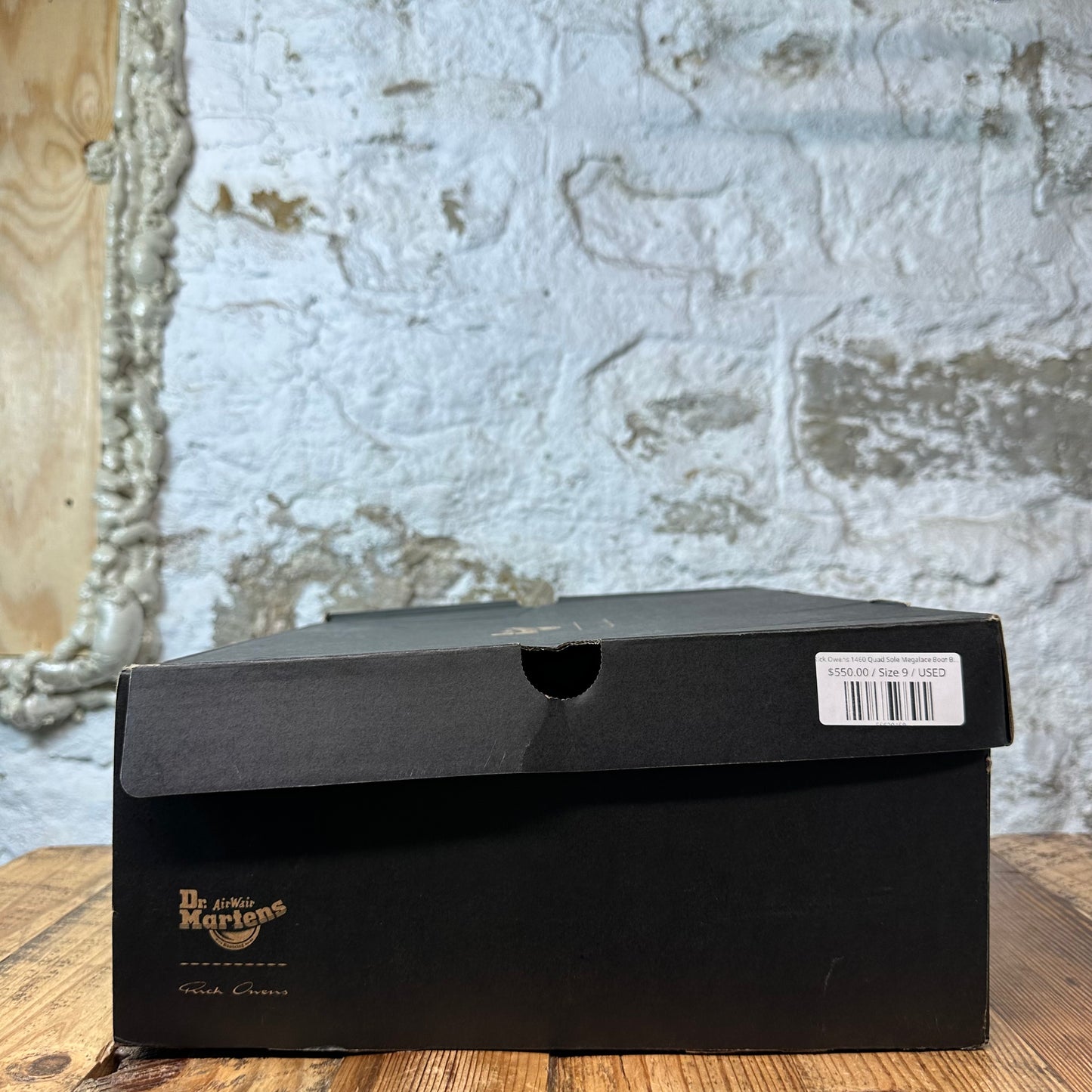 Rick Owens 1460 Quad Sole Megalace Boot Black Sz 9