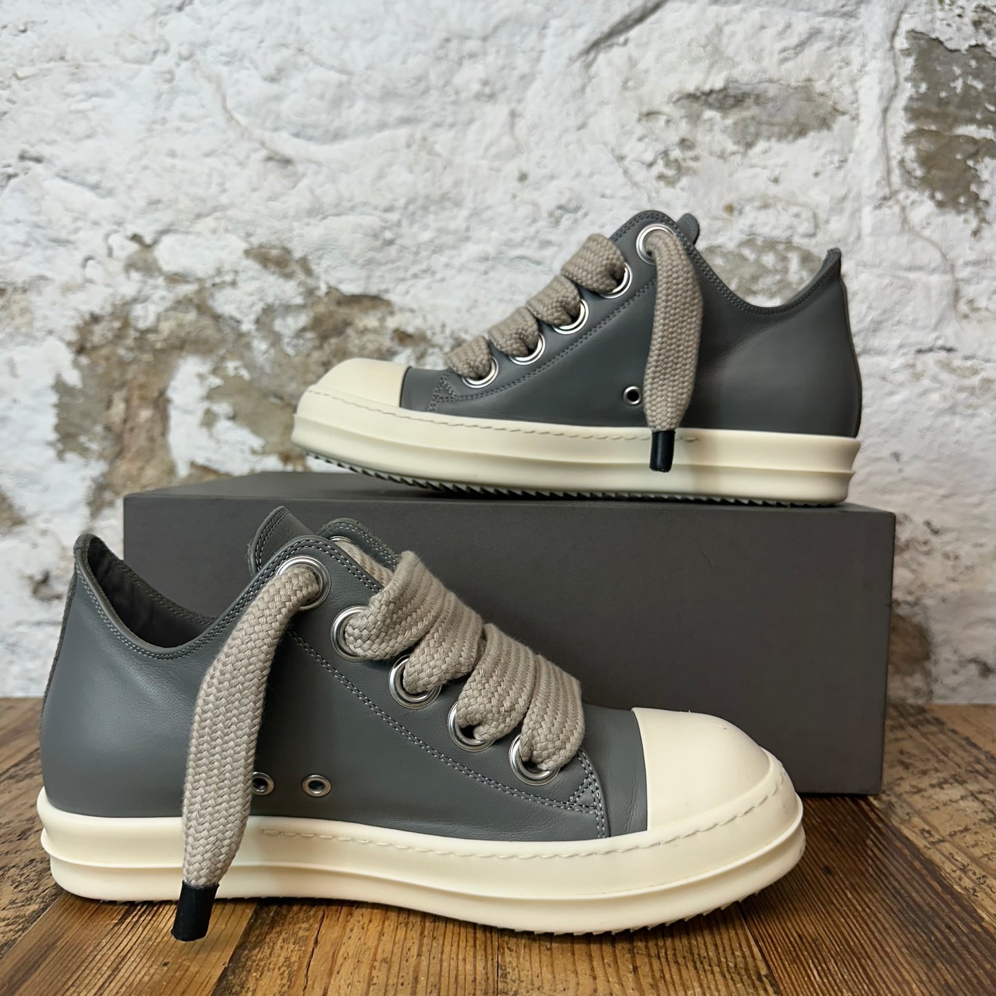 Rick Owens Jumbo Lace Washed Indigo Milk Sneaker Sz 7 (40)