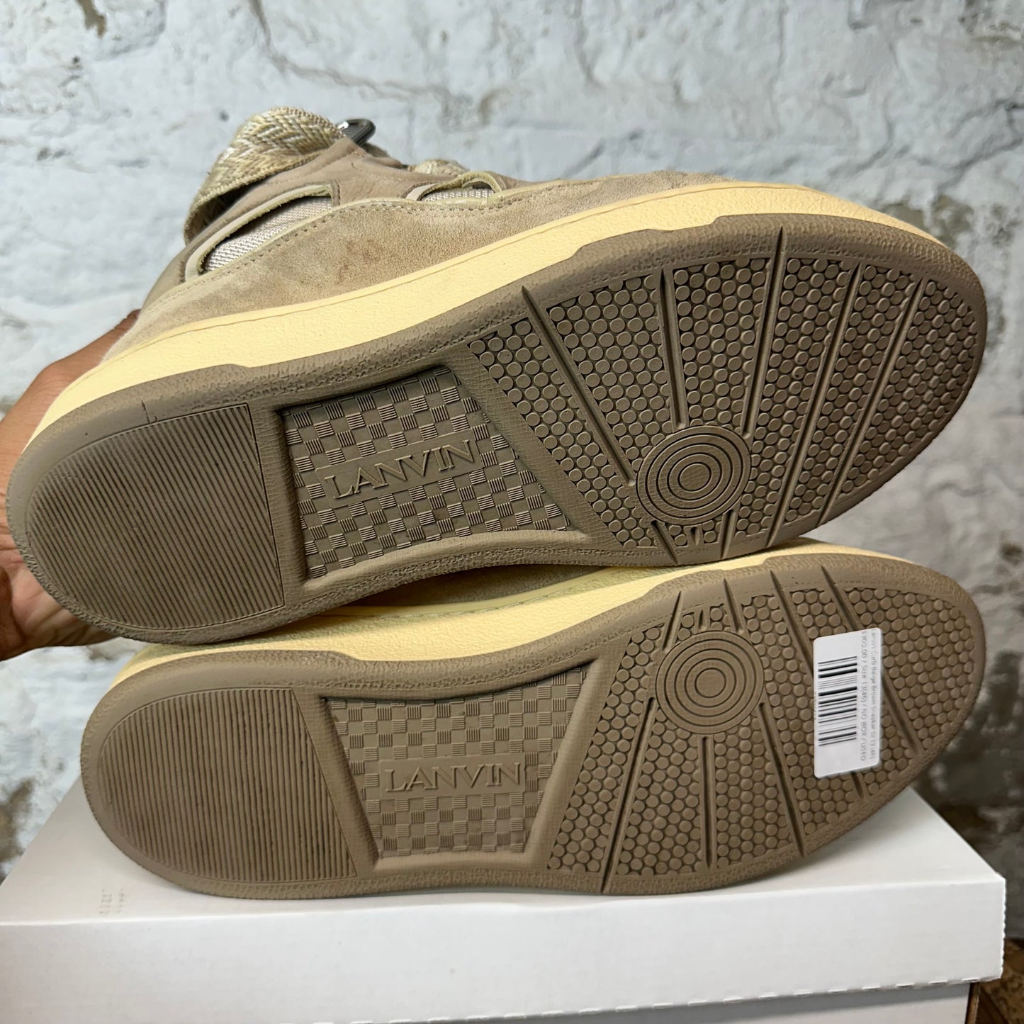 Lanvin Curb Beige Brown Sneaker Sz 13 (46)