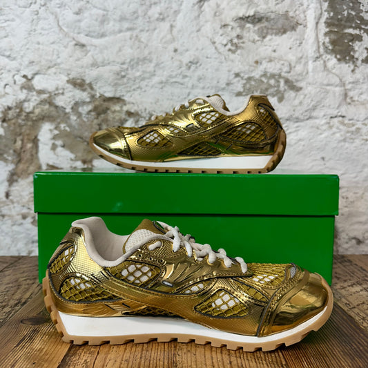 Bottega Veneta Gold White Orbit Sneaker Sz 5 (37)