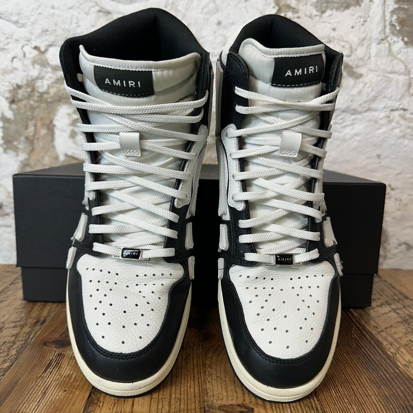 Amiri High White Skeleton Black White Sneaker Sz 11 (44)