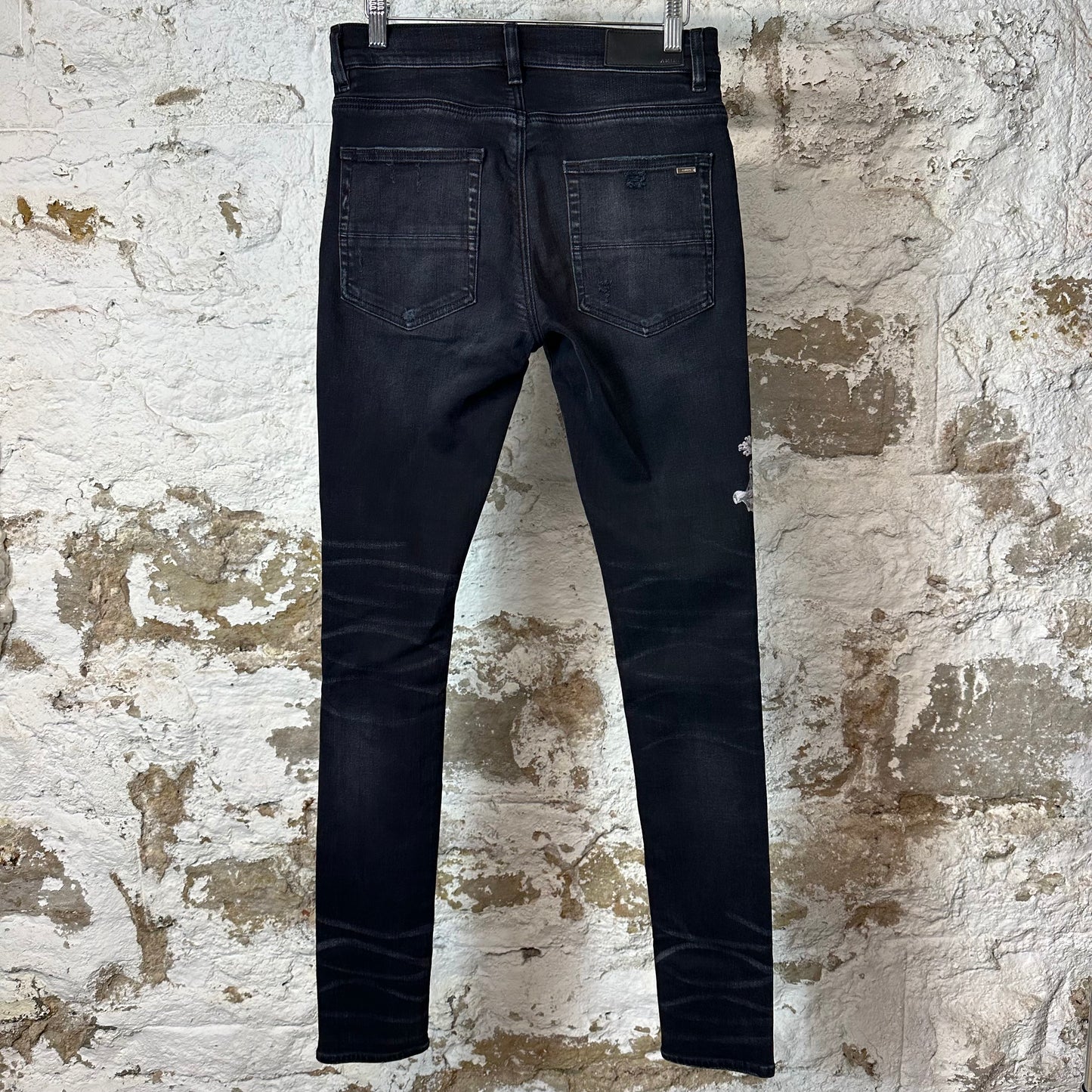 Amiri Cherub Logo Black Denim Jeans Sz 29