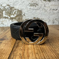 Gucci Black GG Monogram Embossed Belt Sz (95/38) W/ Box
