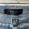 Amiri MX2 Multicolor Flannel Blue Denim Jeans Sz 29