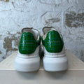 Alexander McQueen Green Croc Tab White Sneaker Sz 7.5 (40.5)