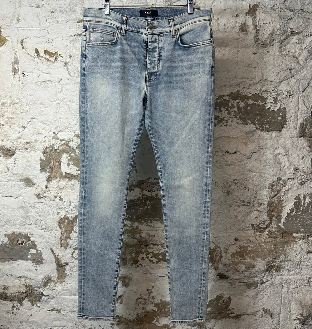 Amiri Plain Washed Blue Denim Jeans Sz 33