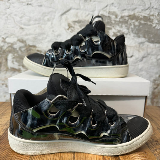 Lanvin Curb Black Lace White Black Patent Sneaker Sz 10 (43)