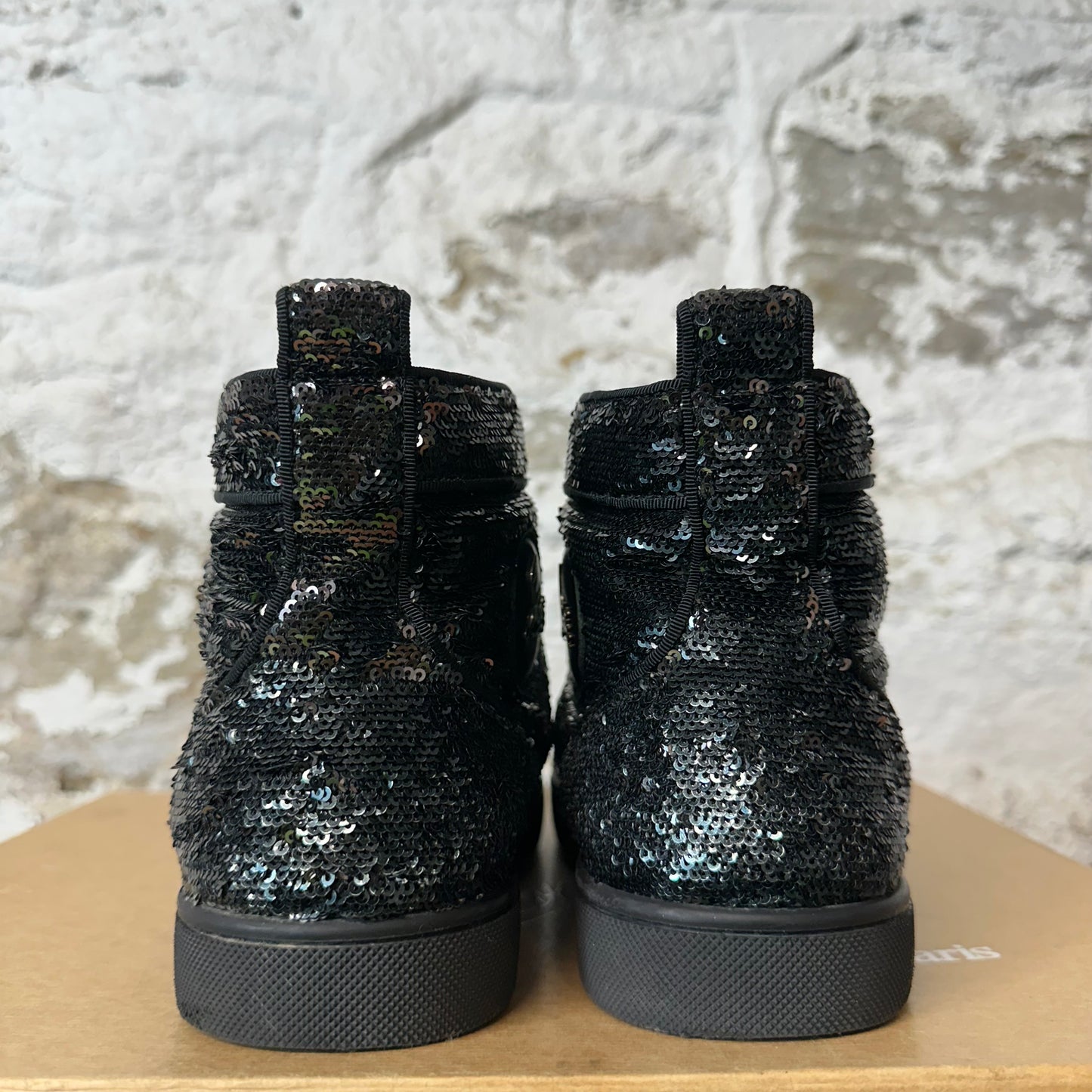 Christian Louboutin High Black Sequen Sneaker Sz 9 (42)