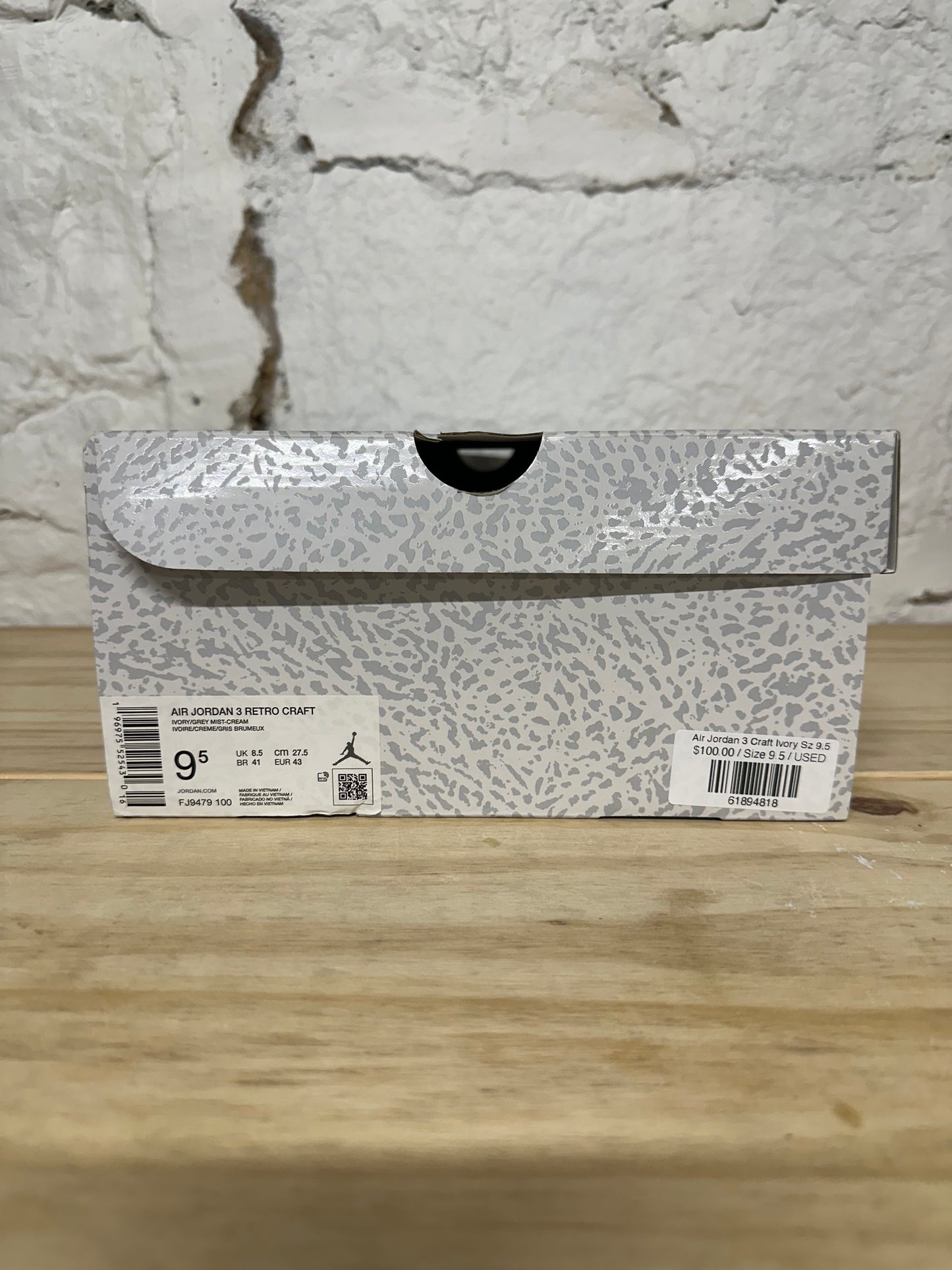 Air Jordan 3 Craft Ivory Sz 9.5